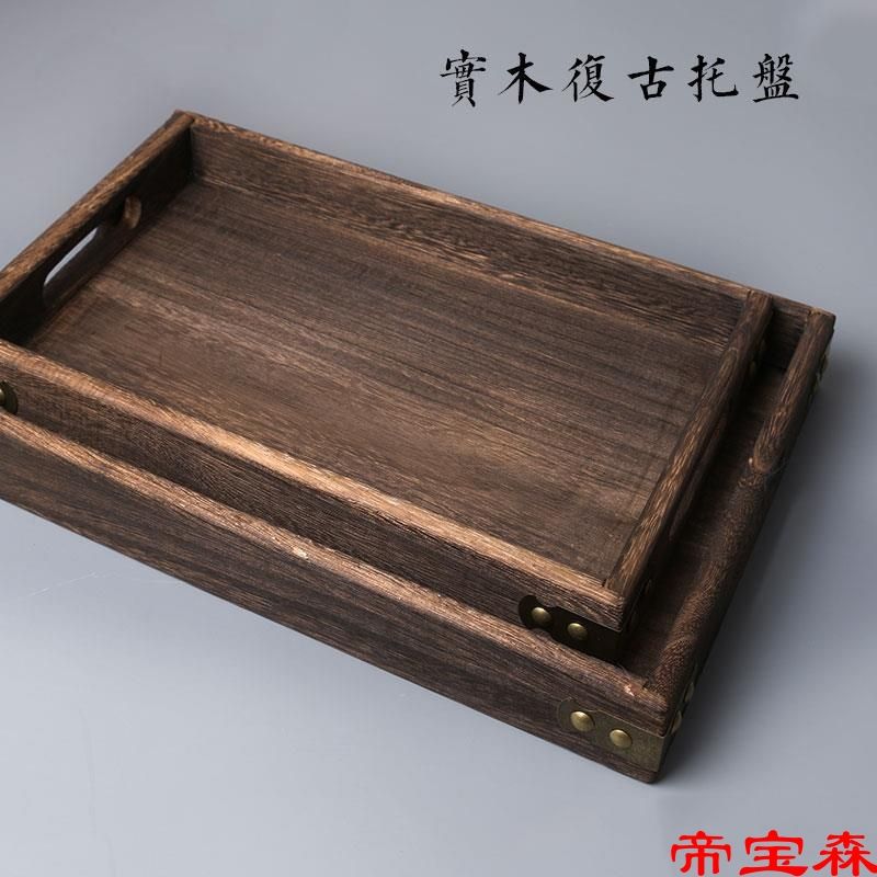 To fake something antique Wooden tray Incense Tray Sandalwood furnace Paulownia solid wood Medium and small Incense burner suit tool Storage