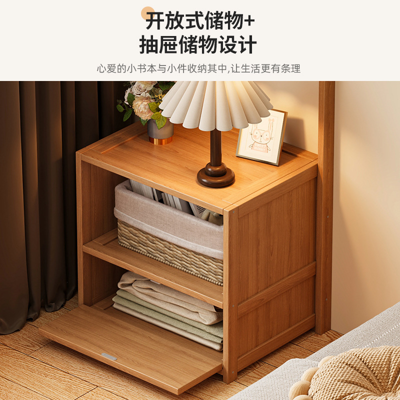 Mesita de noche perchero creativo combinación de perchero de dormitorio doméstico todo en uno, armario de almacenamiento de cama de lujo simple y ligero