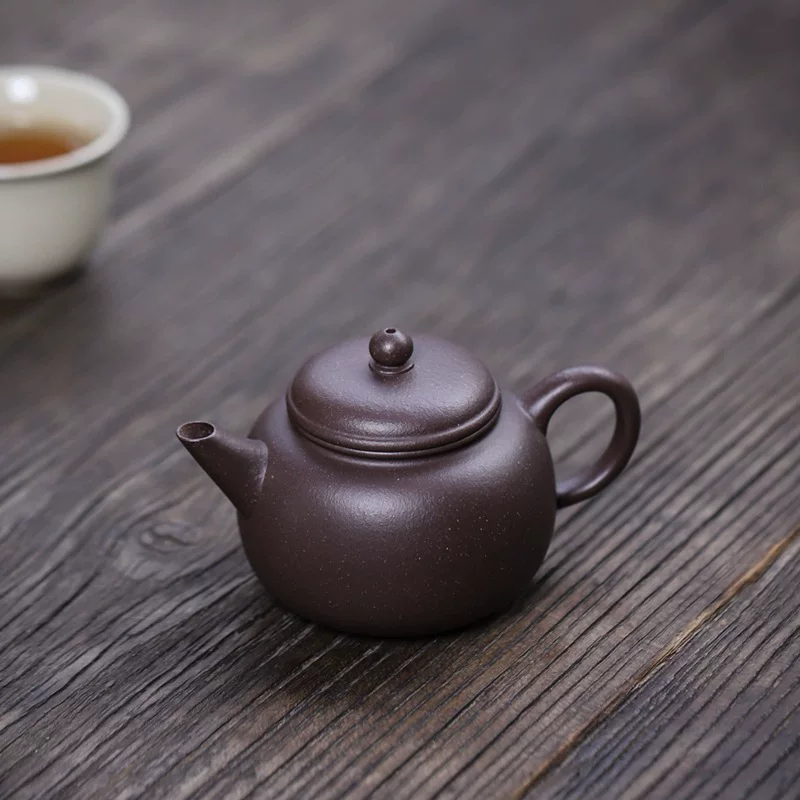 Gongtang Zisha pot Самодельная оригинальная руда Tianqingzun уровень 110 мл тонкая резьба прокол фиолетовый песок набор чая