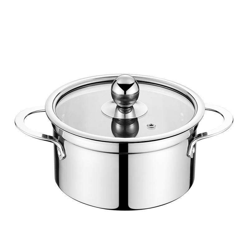 不锈钢一人一位直角小火锅 酒店火锅店专用钢耳涮涮锅 家用小汤锅