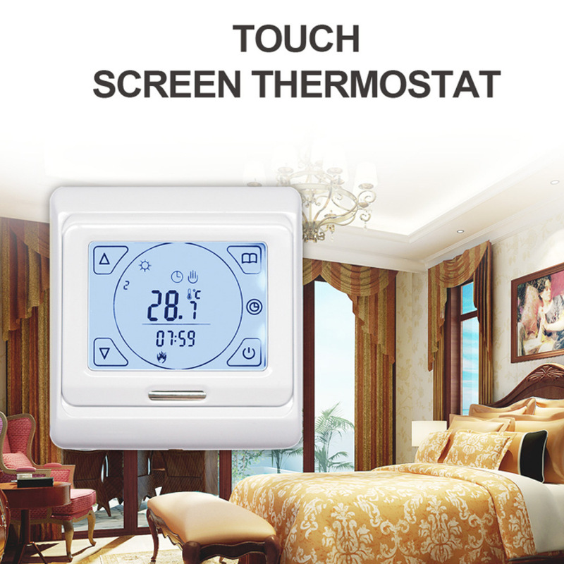 Intelligent Electric Floor Heating Thermostat Panel Temperature Control Switch Controller Digital Display Thermostat with 2-Year Warranty and Adjustable Temperature