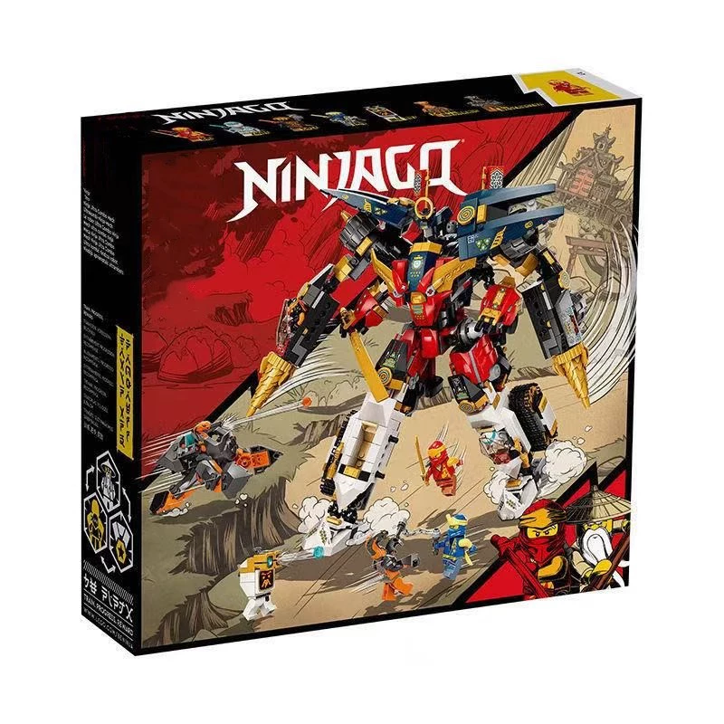 Совместимо с Lego Phantom Ninjago суперкомбинация Меха 71765 Конструктор сборка игрушка кросс-бордер Ниндзяго
