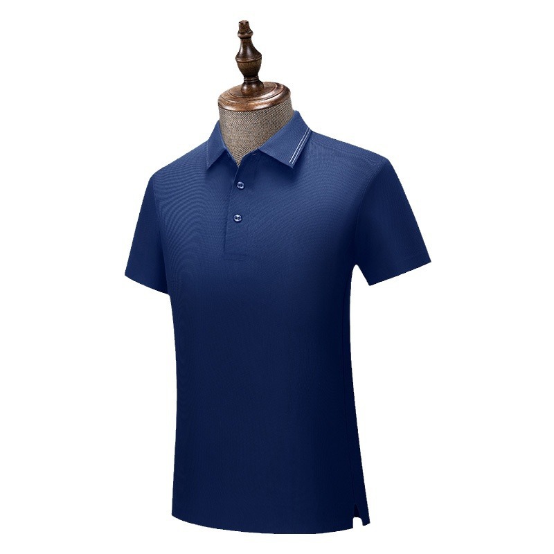 Camiseta de manga corta para hombre, sin costuras, antiarrugas, con tacto fresco, estilo polo, de secado rápido, de alta gama, con logotipo personalizado.