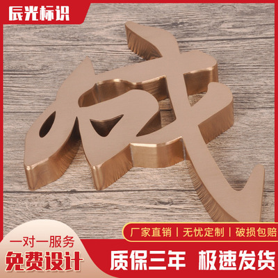 直供拉丝不锈钢字平面字烤漆铁皮广告字电镀仿古文化背景墙金属字