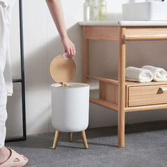 デスクトップ蓋付きゴミ箱家庭用押しリビングルームの小さいサイズのトイレの台所の軽い贅沢な風の高い足のゴミかご