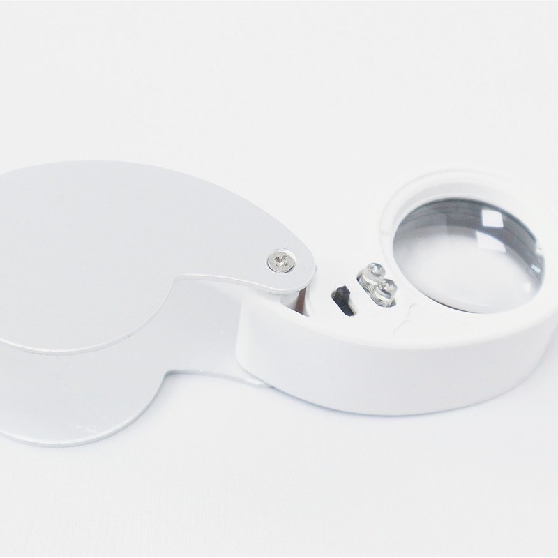 工場卸売40x25mm ledライト付き折りたたみ鑑定ジュエリールーペMG21011|undefined