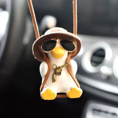 Car Hanging Ornaments, Cross-Border Automotive Products, Swing Duck Car Hanging Ornaments, Car Interior Decoration, Car Interior Rearview Mirror Hangers (Car hanging) - coffee-hat-pistol