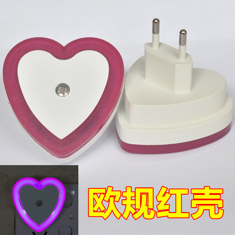 跨境爱心英规光控感应led夜灯 亚马逊热销创意简约氛围灯工厂直供|undefined