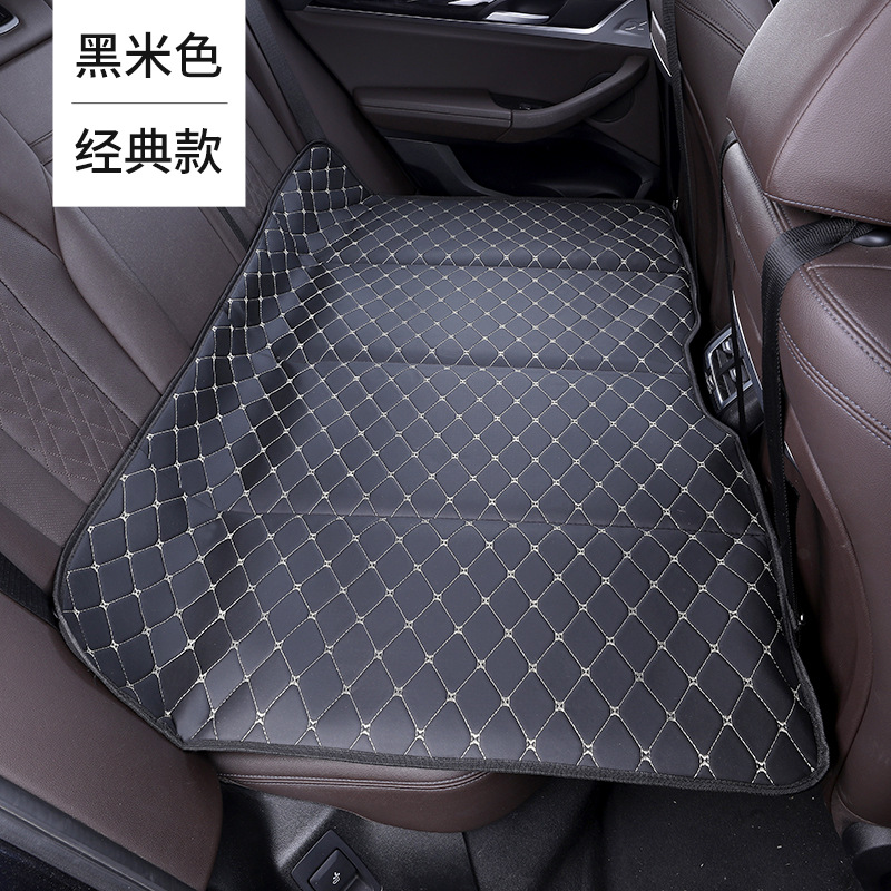 Qìchē Car Rear Seat Suspension Folding Sleeping Pad Mattress (Vehicle-mounted inflatable bed) - leather-black-gold-large-80128cm