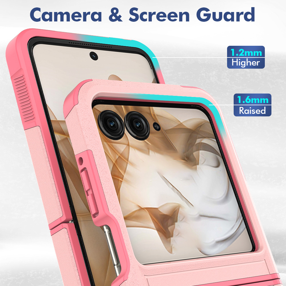 Aplicación transfronteriza Moto Razr 2024-2025 zarpa Estuche anticaídas dos en uno Tpu pc Estuche plegable para teléfono móvil