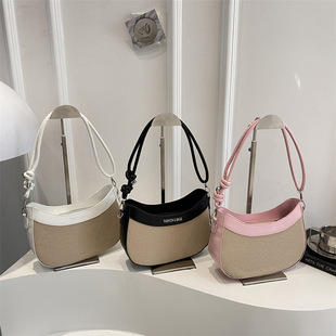 New Spice Girl Stylish Printed Letter Large Capacity Summer New Stitching Fashionable Underarm Shoulder Crossbody Bag for Women