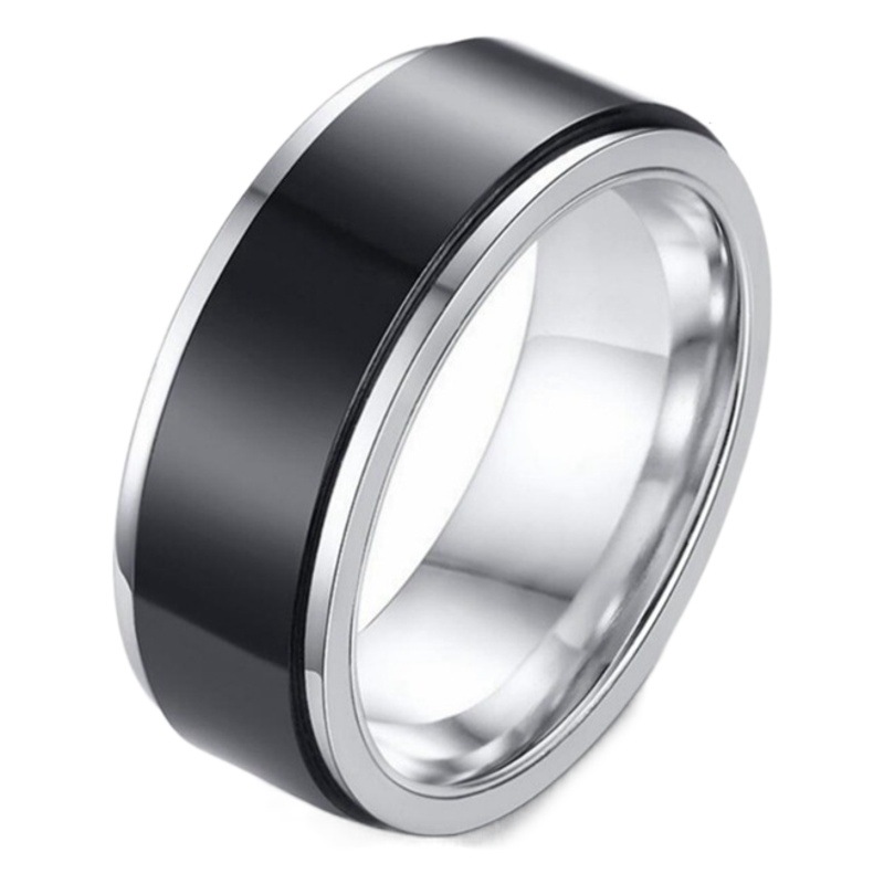 European and American Popular Rotatable Titanium Steel Men's Rings, Fashionable Design, Decompression Rotating Couple Rings, Cross-Border Hand Jewelry