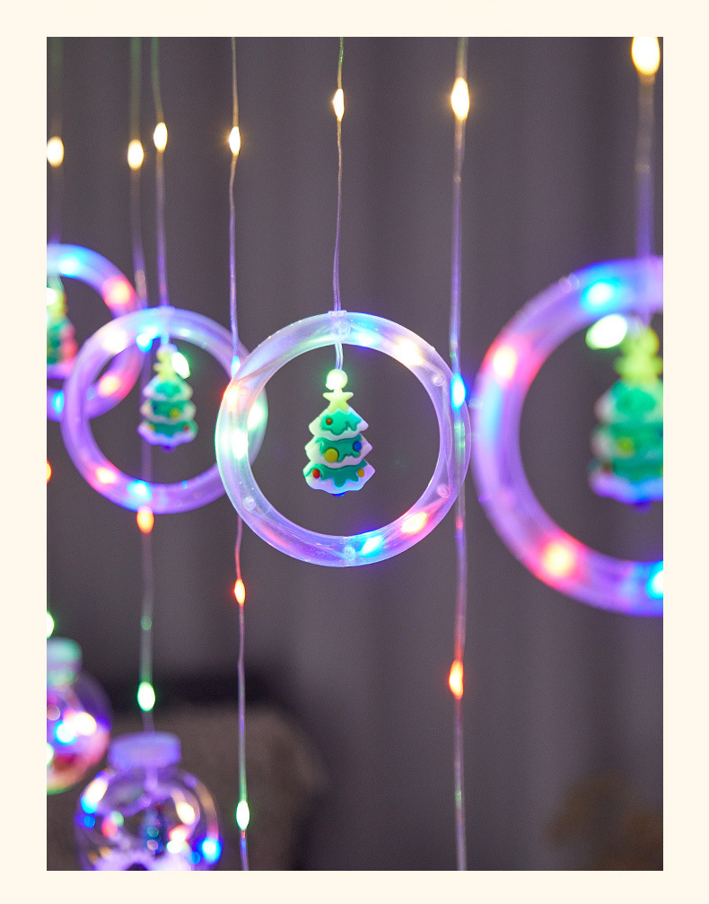 Festive Decoration Ing Ball Ring Remote Control Snowman Christmas Tree Led Curtain String Lights display picture 4
