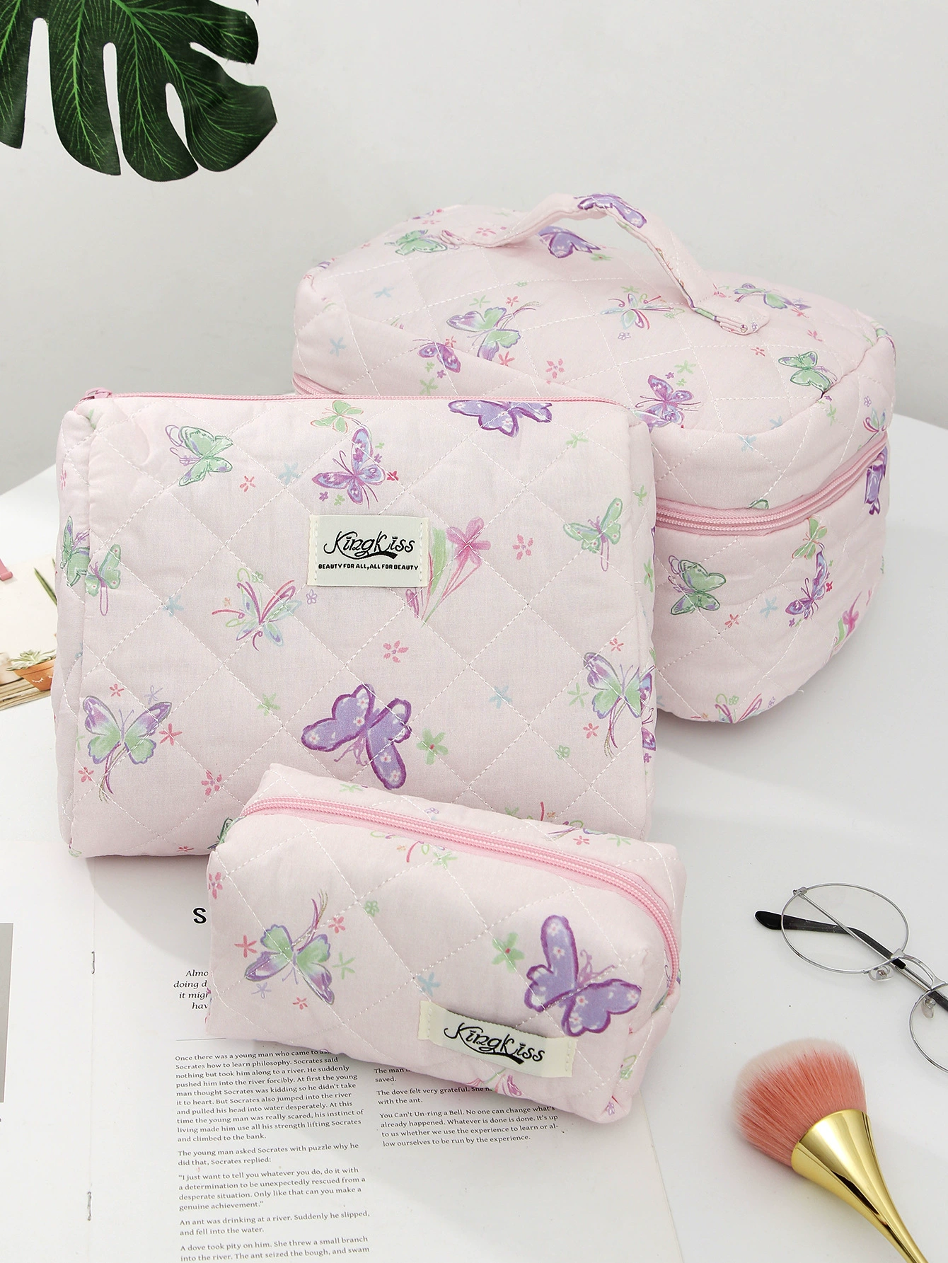 Universal cosmetic bag, capacious handheld organizer bag