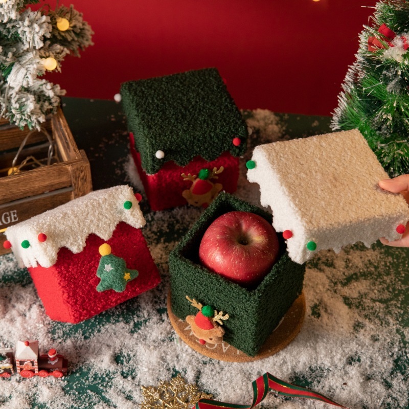 手作りのdiyクリスマスのギフトボックスのクリスマスイブのリンゴの箱の高級な厚いプラスの硬いクリスマスのプレゼントの包装箱のキャンディーの箱|undefined