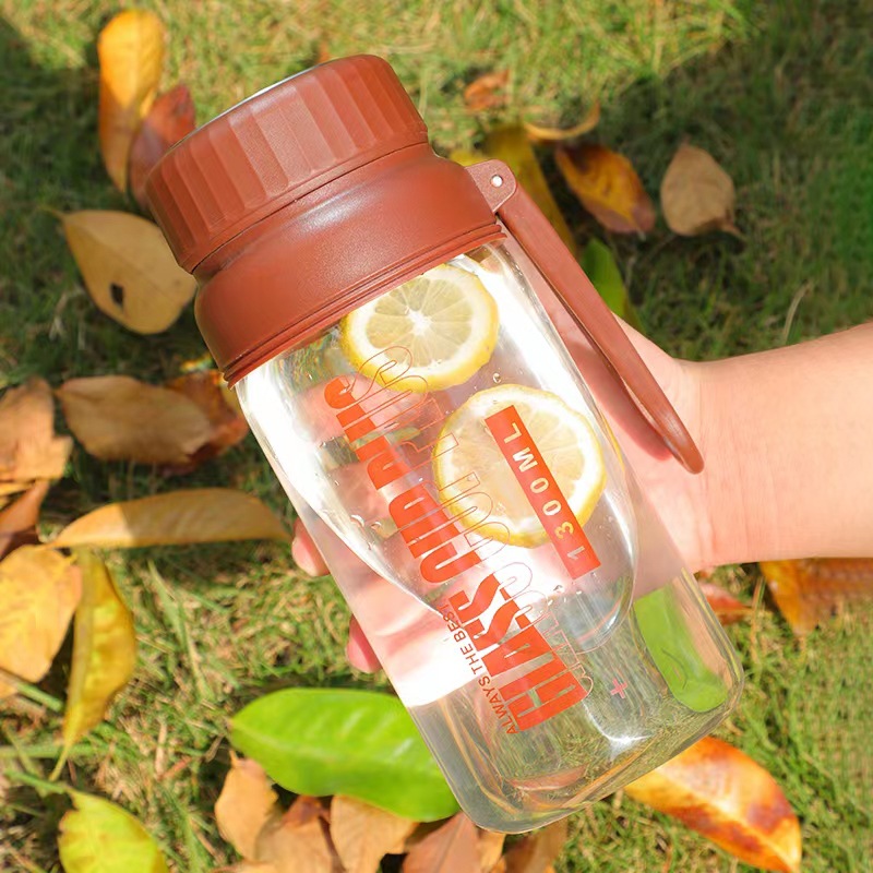 單層大容量玻璃水杯運動戶外時尚帶濾網旅行杯男女泡茶杯子批發