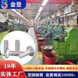 厂家供应马车螺栓 12.9级圆头方颈桥架货架连接栓不锈钢马车螺丝