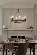 美式复古工业风木艺车轮吊灯 客厅灯餐厅灯饰设计师民宿别墅灯具