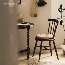 日式复古实木餐椅家用简约温莎椅餐厅桌椅子怀旧vintage家具