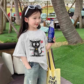童装女童短袖t恤夏装2026新款儿童夏款中大童女孩百搭上衣夏季潮t