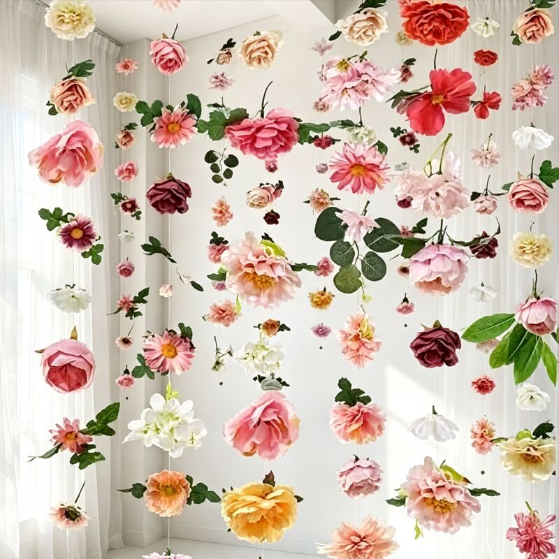 Cross-Border Spring and Summer Photo Props: Artificial Floating Flowers, Hanging Vine Flower Strings, Flower Curtains, Floral Arrangements, Graduation Decorations