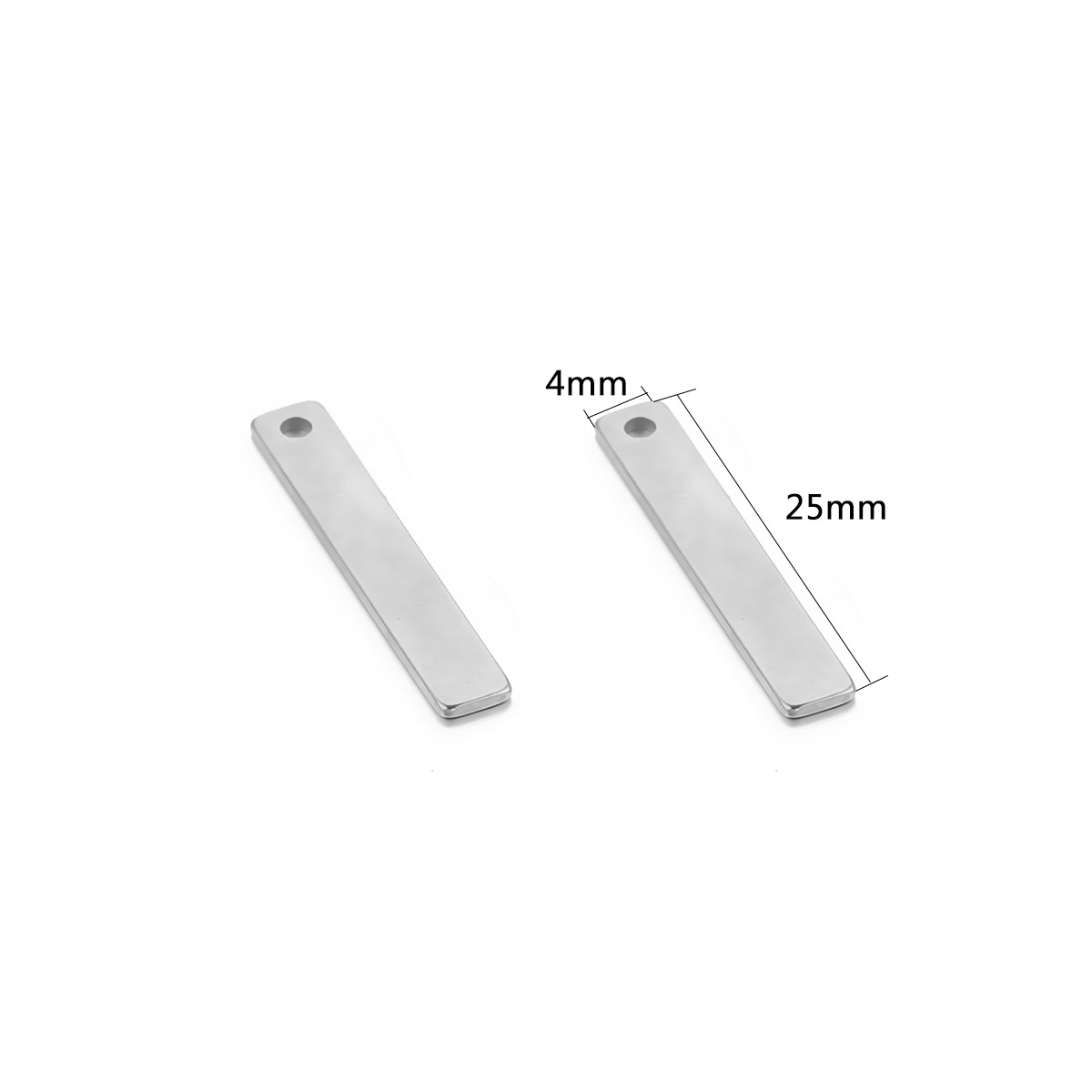 Acero inoxidable transfronterizo largo colgante etiqueta DIY accesorios de la joyería hecha a mano en blanco etiqueta pequeña etiqueta grabada