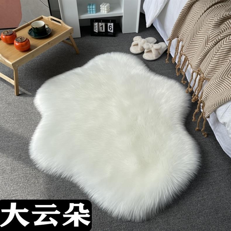Carpet Door Mat Can Be Cut, Wabi-Sabi Style Carpet, Light Luxury Floor Mat, Silent Tatami Bay Window, Double-Sided Gray-White Carpet