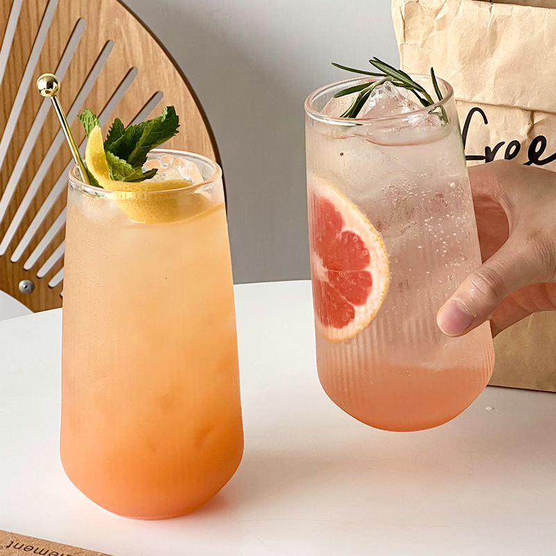 Water Drop Patterned Drink Cup, Home Restaurant Milk Tea Sparkling Water Cup, Simple Drink Cup, Handleless Big Belly Drinking Cup