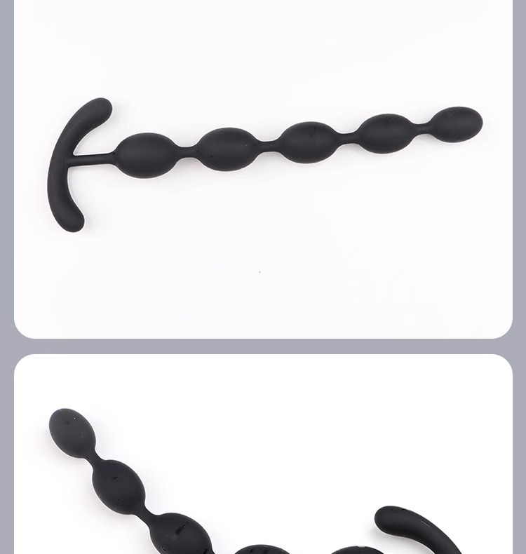 Silicone Anal Bead Toy, Wearable Design for Adults, Black YN-906 — detail image 17