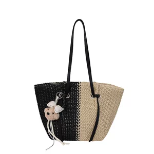 草编包包女款新款夏季手工编织菜篮子托特包大容量沙滩托特包