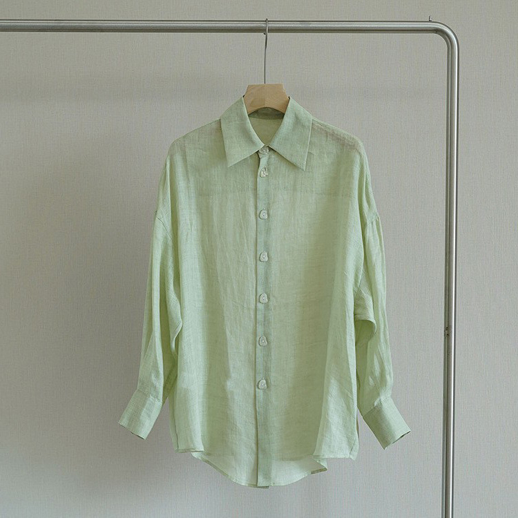 Very Summery Colors F Country Imported Ramie Shirt 18306 Versatile Loose-Fit Women's Shirt