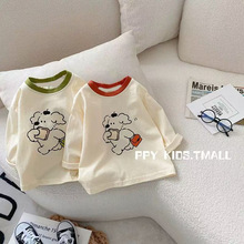 春秋款男童卡通长袖儿童装打底衫女童洋气春装宝宝T恤上衣韩版潮