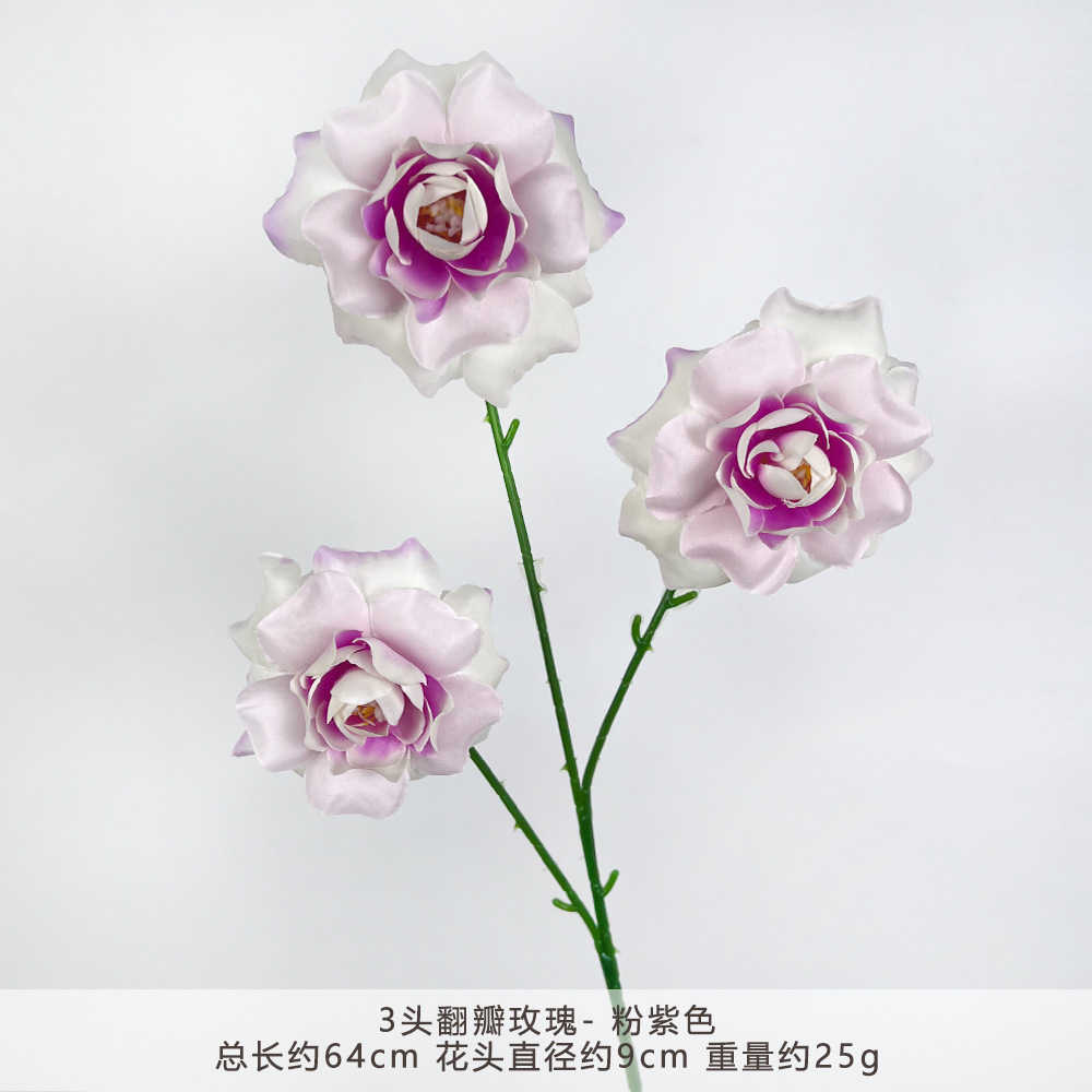 MJ-3头翻瓣玫瑰-粉紫色
