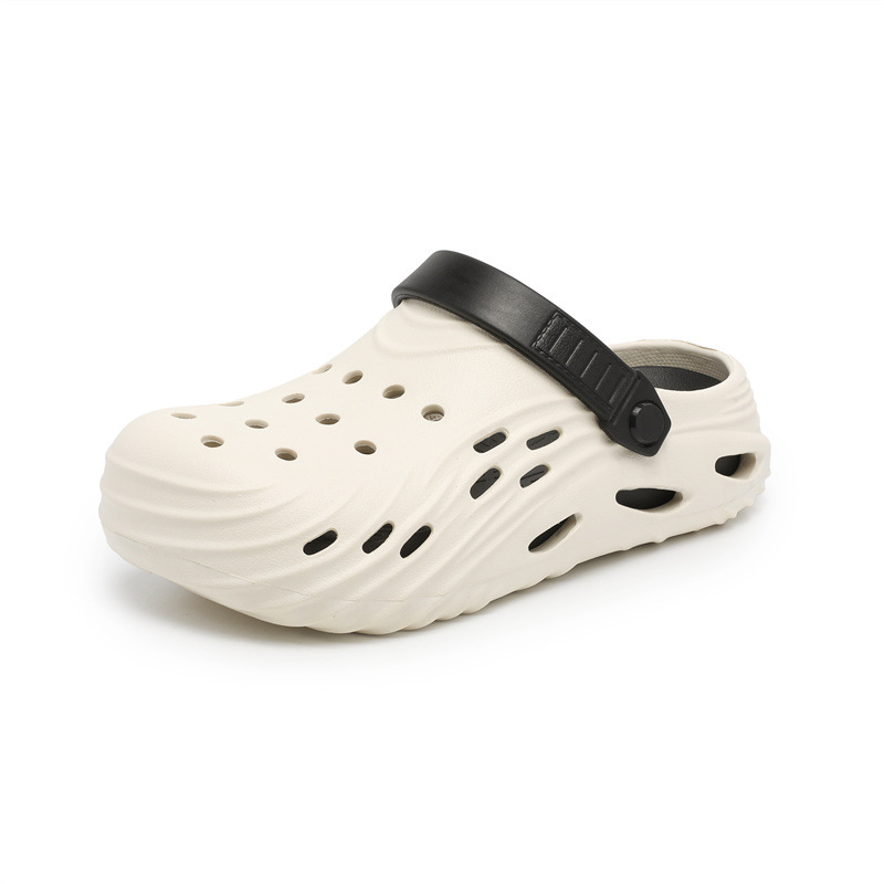 2025 nuevos zapatos con agujeros de verano para hombres EVA suela suave pisando la mierda, uso al aire libre, antideslizante, ligero, arrastre de Baotou al por mayor