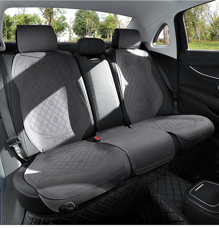2026 New Crown Suede Leather Car Seat Cushion, Suitable for All Seasons, Small Waist Design, Model MA12
