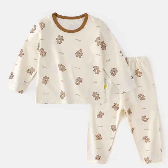Traje de ropa para el hogar para bebés Pijamas de otoño para niños Chaquetas para niñas Pantalones Ropa Conjunto de ropa interior para bebés de dos piezas