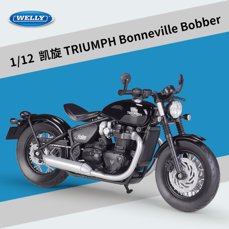 Willy WELLY1:12 Triumph Bonneville Bobber Simulation Alloy Street Car Motorcycle Finished Model Willy WELLY1:12 Triumph Bonneville Bobber Simulation Alloy Street Car Motorcycle Finished Model