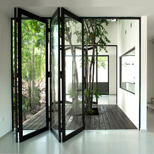 Customized extremely narrow folding door heavy aluminum alloy broken bridge door is suitable for high-end hotel club villa