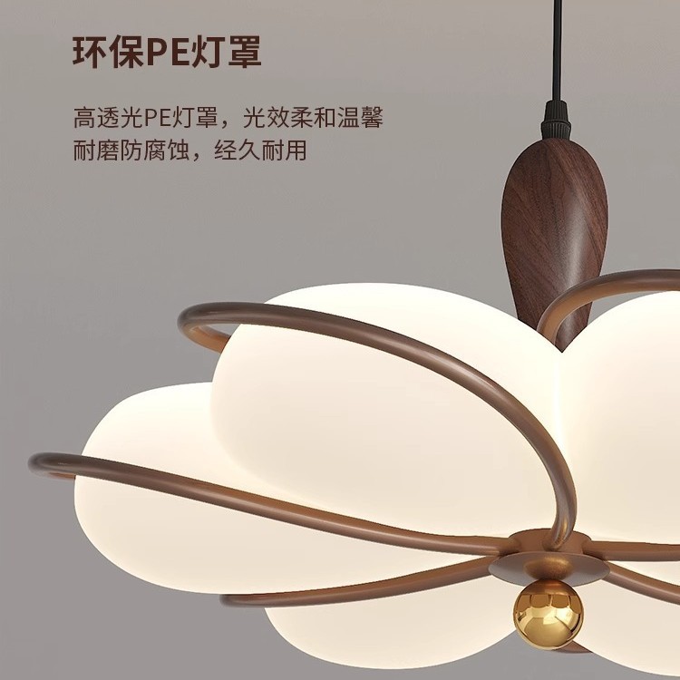 Lámpara de techo de dormitorio principal de estilo antiguo de alta gama, lámpara de araña de restaurante de calabaza de crema Bauhaus retro, lámpara de habitación para niños