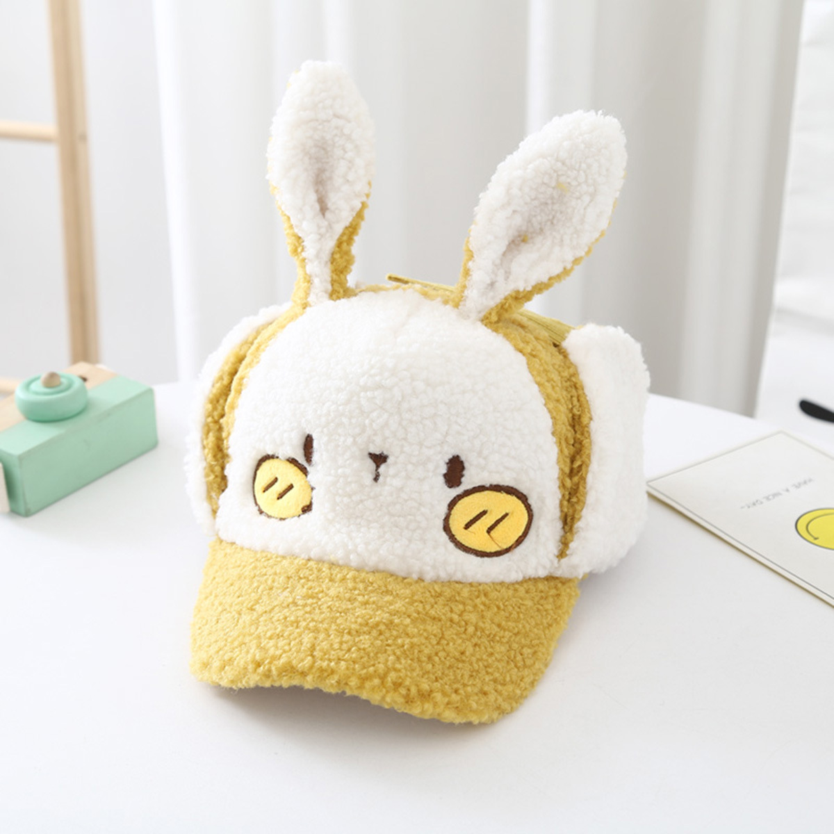 Children's Rabbit Ears Teddy Velvet Earmuffs Windproof Hat Wholesale Nihaojewelry display picture 6