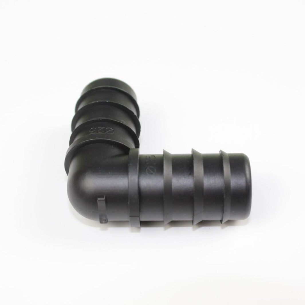 25 PE tubo codo púbido tubo PE tubo enchufe de ángulo recto microrroyector tubería de goteo accesorios de tubería 6 tuberías image 5