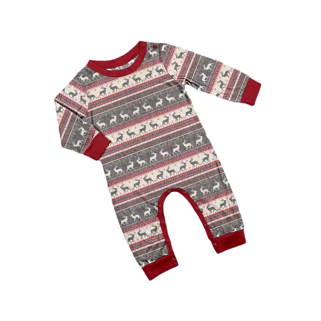Listras de veado de Natal Vestido de família de Natal Pijama estampado para casa de família_voghion.com