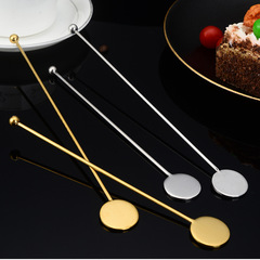304 stainless steel stirring stick round brand coffee stirring spoon long handle ice spoon beverage cocktail mixing stick spoon