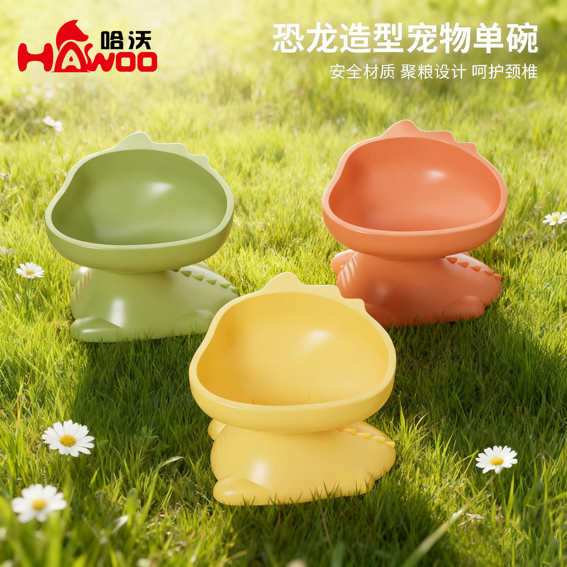 Hawo Luz de lujo cuello protección gato cabeza mascota agua potable alimentación tazón dibujos animados afortunado gato plato comida gato suministros al por mayor