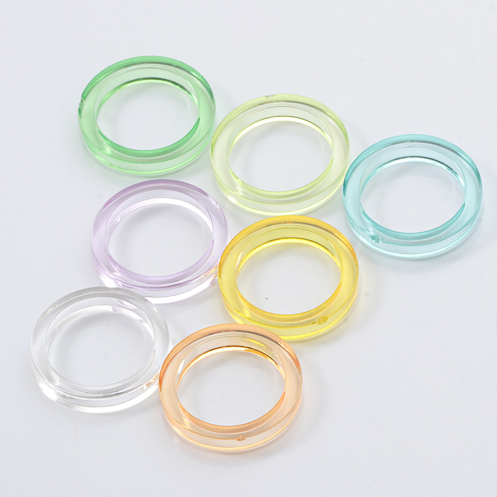 Korean Colorful Resin Ring Set display picture 5