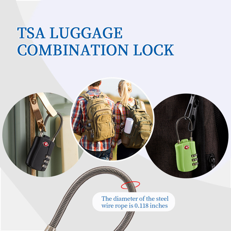TSA パスワード トラベル ロック バックパック キャビネット ソフト ワイヤー ロープ ロック トラベル バッグ ロック TSA パスワード カスタム ロック|undefined