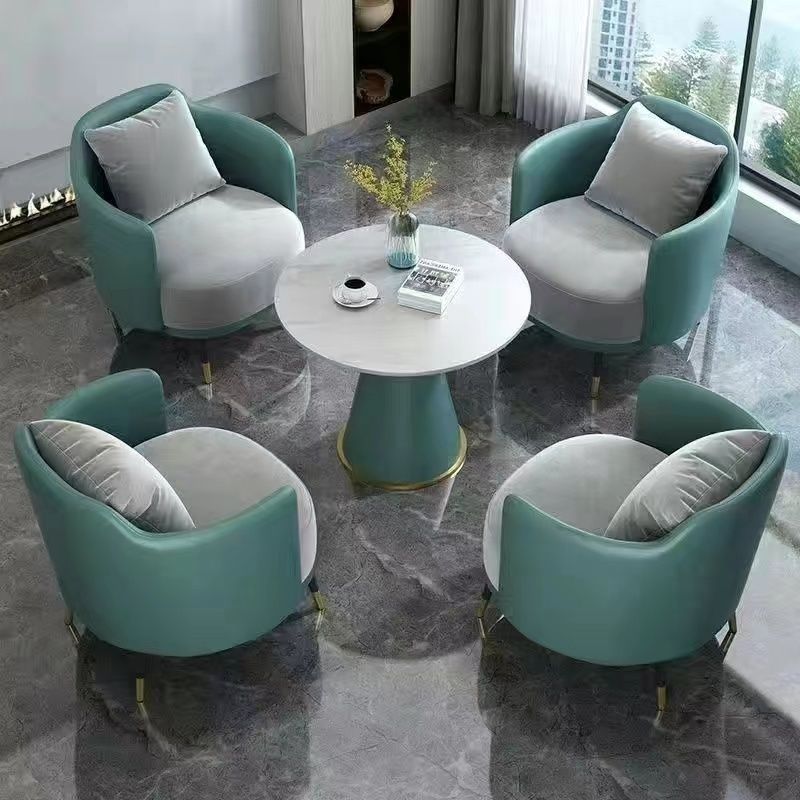 Hotel de mesa redonda de ocio nórdico salón de belleza de piel de garra de gato recepción sofá sala de ventas mesa de negociación combinación de sillas
