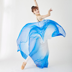 Classical dance water sleeves large swing skirt training suit snow silk gradient skirt National Day flowing performance dress chiffon skirt Chinese style