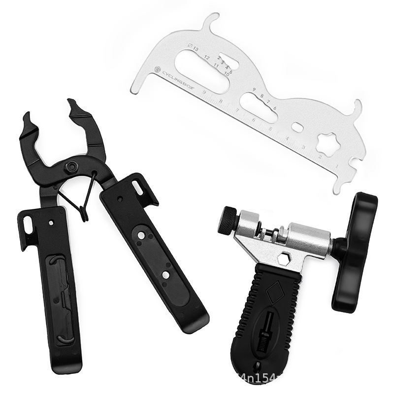 Herramienta de reparación de bicicletas eje central conjunto de combinación de llave volante conjunto de montaje y desmontaje herramienta de reparación de cadena giratoria Reparación de desmontaje de vuelo