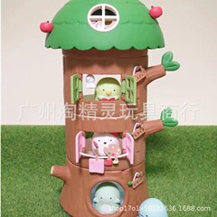 6 コーナーバイオホリデーブックハウスシーンオーナメントコーナーバイオツリーハウスジェンガ手作り DIY 小さな人形